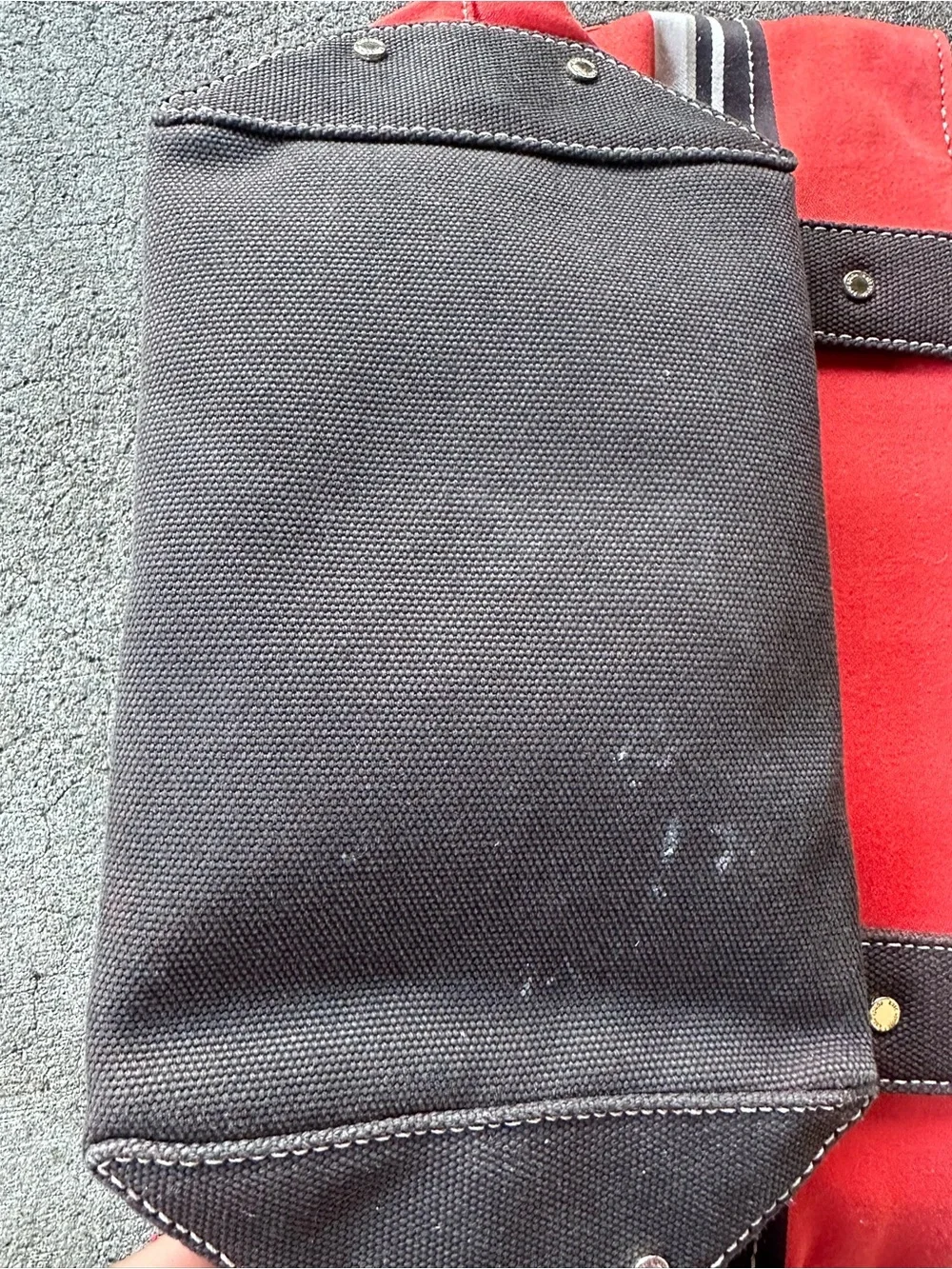 Kate Spade Red Striped Canvas Tote Bag